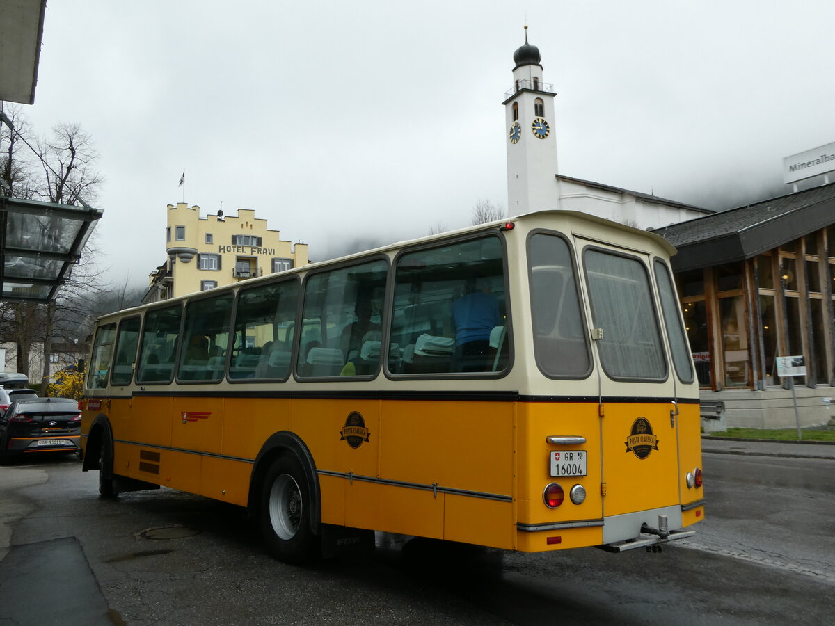(248'674) - Wittwer, Chur - GR 16'004 - FBW/Gangloff (ex Eggenberger, M�riken; ex AVG Grindelwald Nr. 11; ex P 24'170) am 16. April 2023 in Andeer, Garage Gaudenz