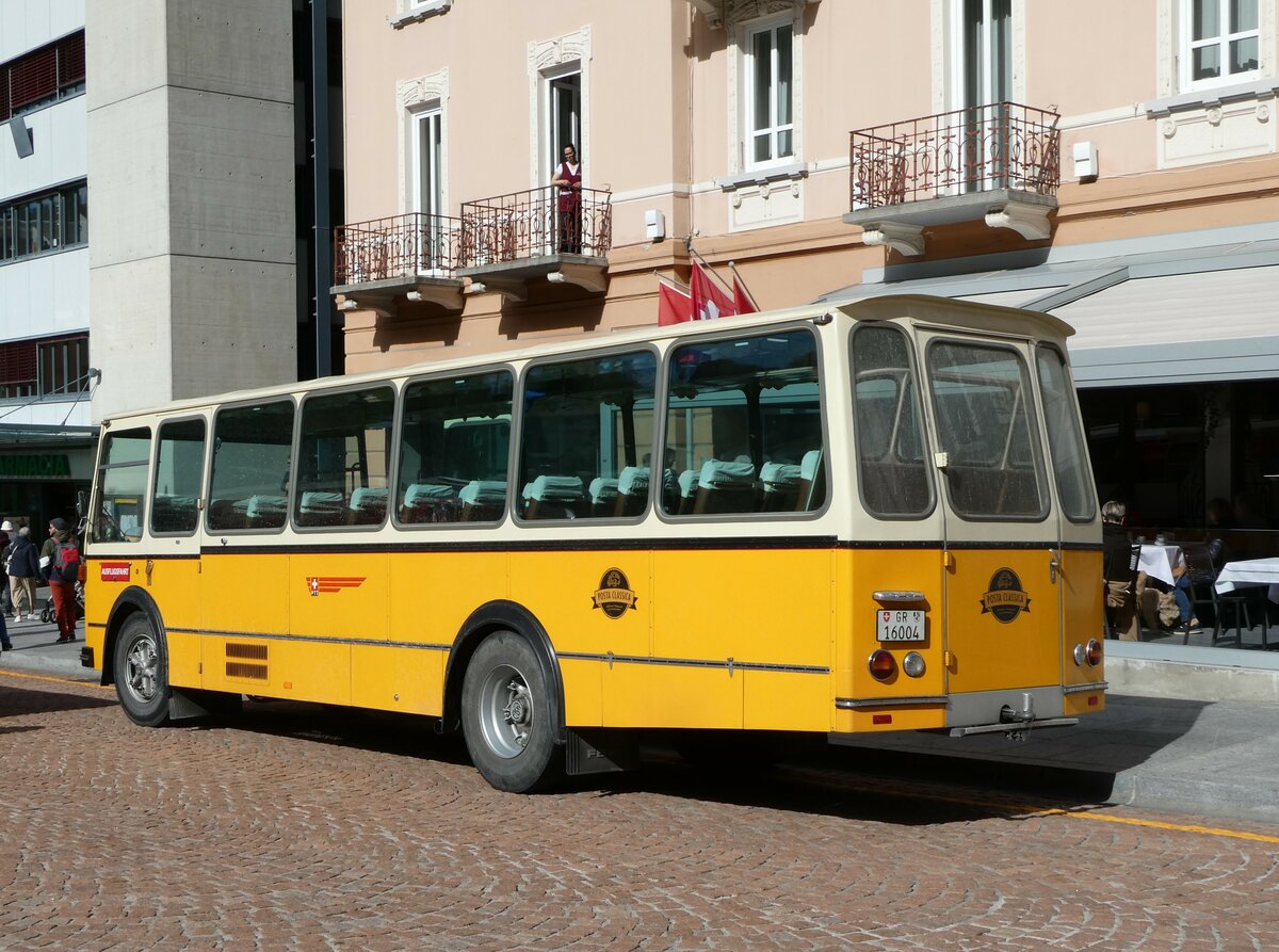 (248'682) - Wittwer, Chur - GR 16'004 - FBW/Gangloff (ex Eggenberger, M�riken; ex AVG Grindelwald Nr. 11; ex P 24'170) am 16. April 2023 beim Bahnhof Bellinzona