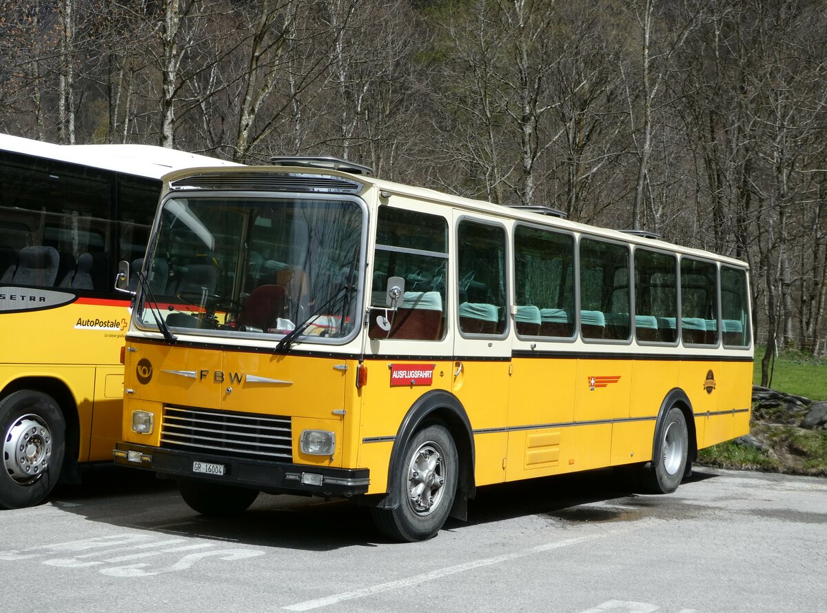(248'707) - Wittwer, Chur - GR 16'004 - FBW/Gangloff (ex Eggenberger, M�riken; ex AVG Grindelwald Nr. 11; ex P 24'170) am 16. April 2023 in Sonogno