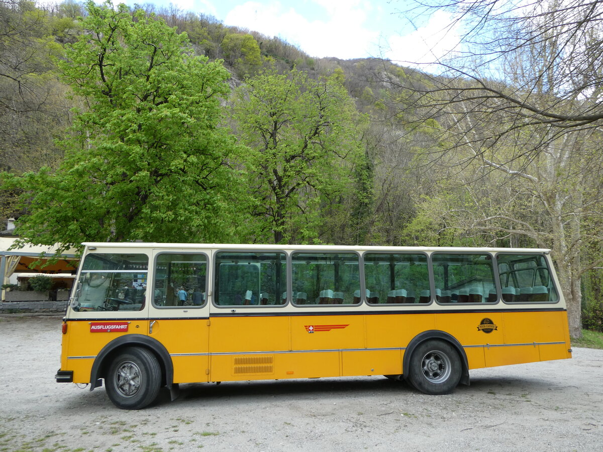 (248'725) - Wittwer, Chur - GR 16'004 - FBW/Gangloff (ex Eggenberger, M�riken; ex AVG Grindelwald Nr. 11; ex P 24'170) am 16. April 2023 in San Vittore, Grotto Matafontana
