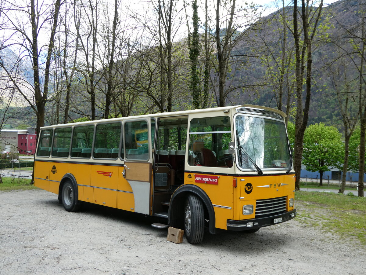 (248'726) - Wittwer, Chur - GR 16'004 - FBW/Gangloff (ex Eggenberger, M�riken; ex AVG Grindelwald Nr. 11; ex P 24'170) am 16. April 2023 in San Vittore, Grotto Matafontana