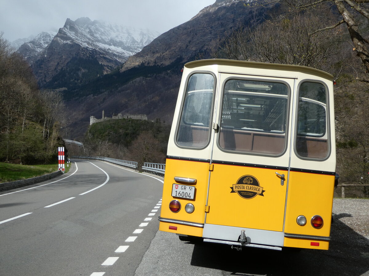 (248'727) - Wittwer, Chur - GR 16'004 - FBW/Gangloff (ex Eggenberger, M�riken; ex AVG Grindelwald Nr. 11; ex P 24'170) am 16. April 2023 in Soazza, Grotto Verbi