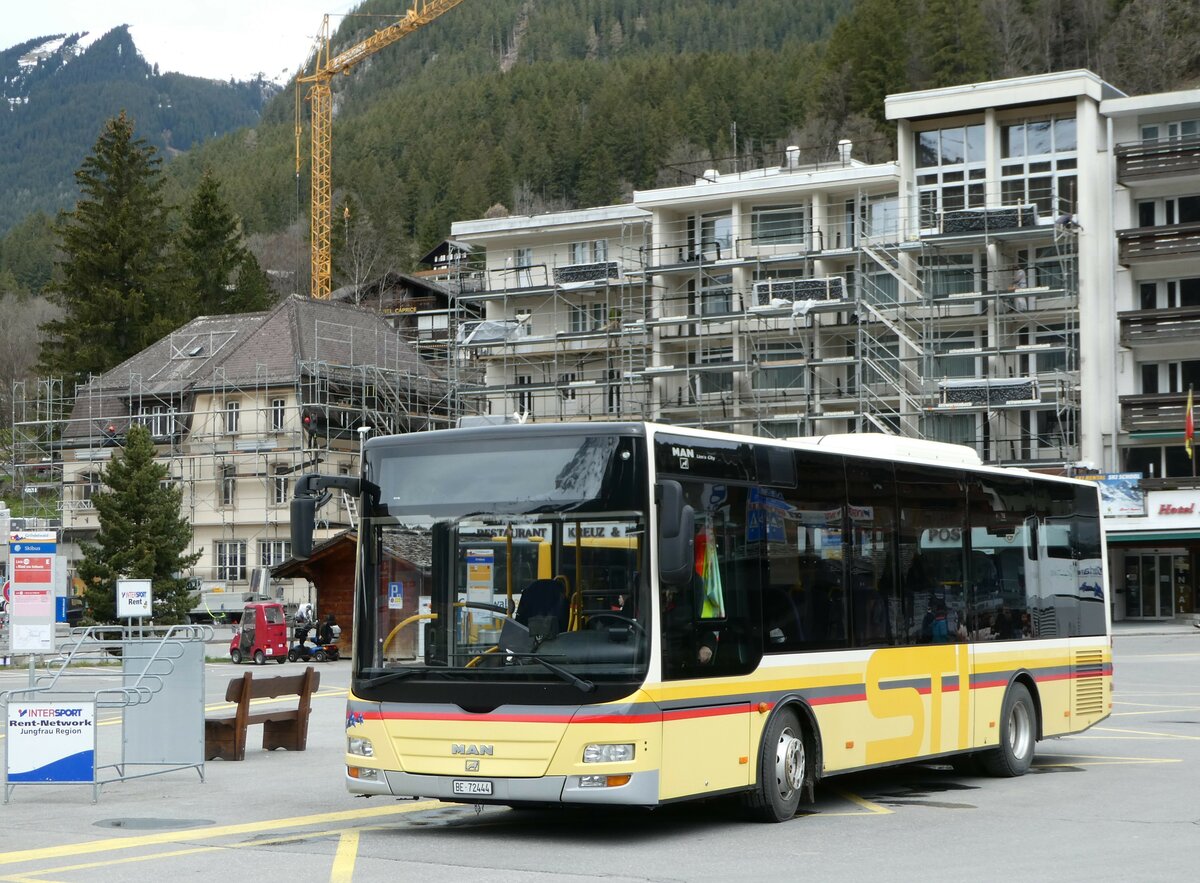 (248'958) - Grindelwaldbus, Grindelwald - Nr. 17/BE 72'444 - MAN/G�ppel (ex STI Thun Nr. 133) am 21. April 2023 beim Bahnhof Grindelwald