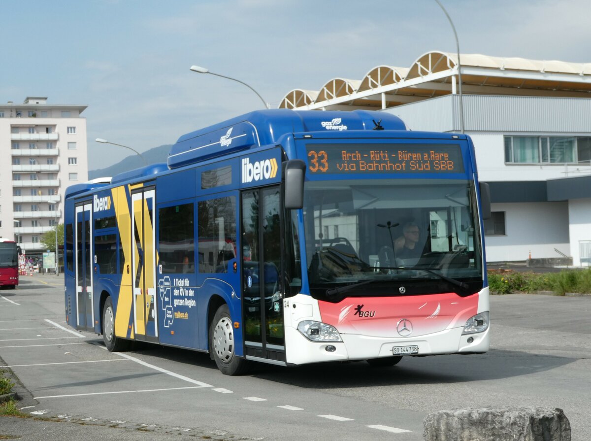 (249'008) - BGU Grenchen - Nr. 24/SO 144'738 - Mercedes am 22. April 2023 beim Bahnhof Grenchen S�d