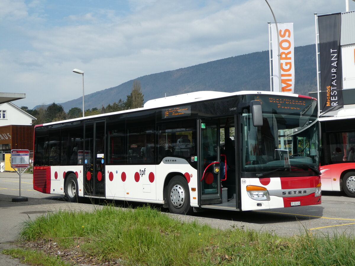 (249'015) - Wieland, Murten - Nr. 58/FR 300'636 - Setra am 22. April 2023 beim Bahnhof Grenchen S�d