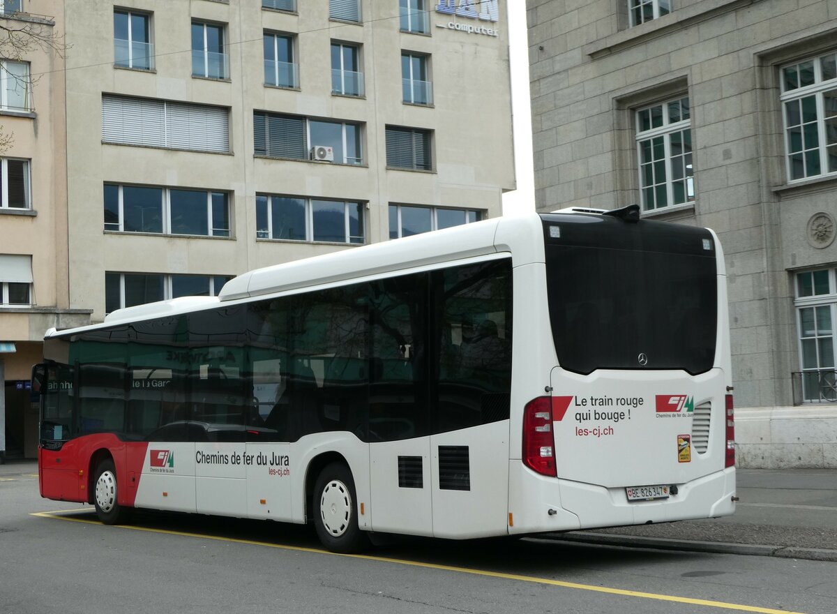 (249'038) - CJ Tramelan - Nr. 127/BE 826'347 - Mercedes am 22. April 2023 beim Bahnhof Biel