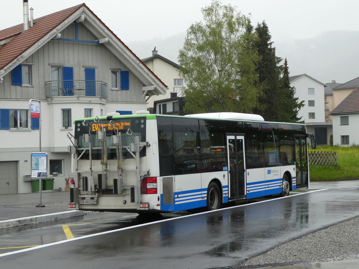 (249'090) - RTB Altst�tten - Nr. 917/SG 482'213 - MAN (ex PostBus/A BD 15'355) am 25. April 2023 beim Bahnhof Altst�tten