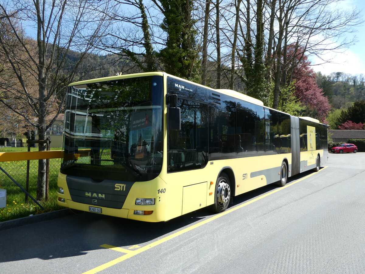 (249'161) - STI Thun - Nr. 140/BE 801'140 - MAN am 26. April 2023 bei der Schiffl�ndte Thun