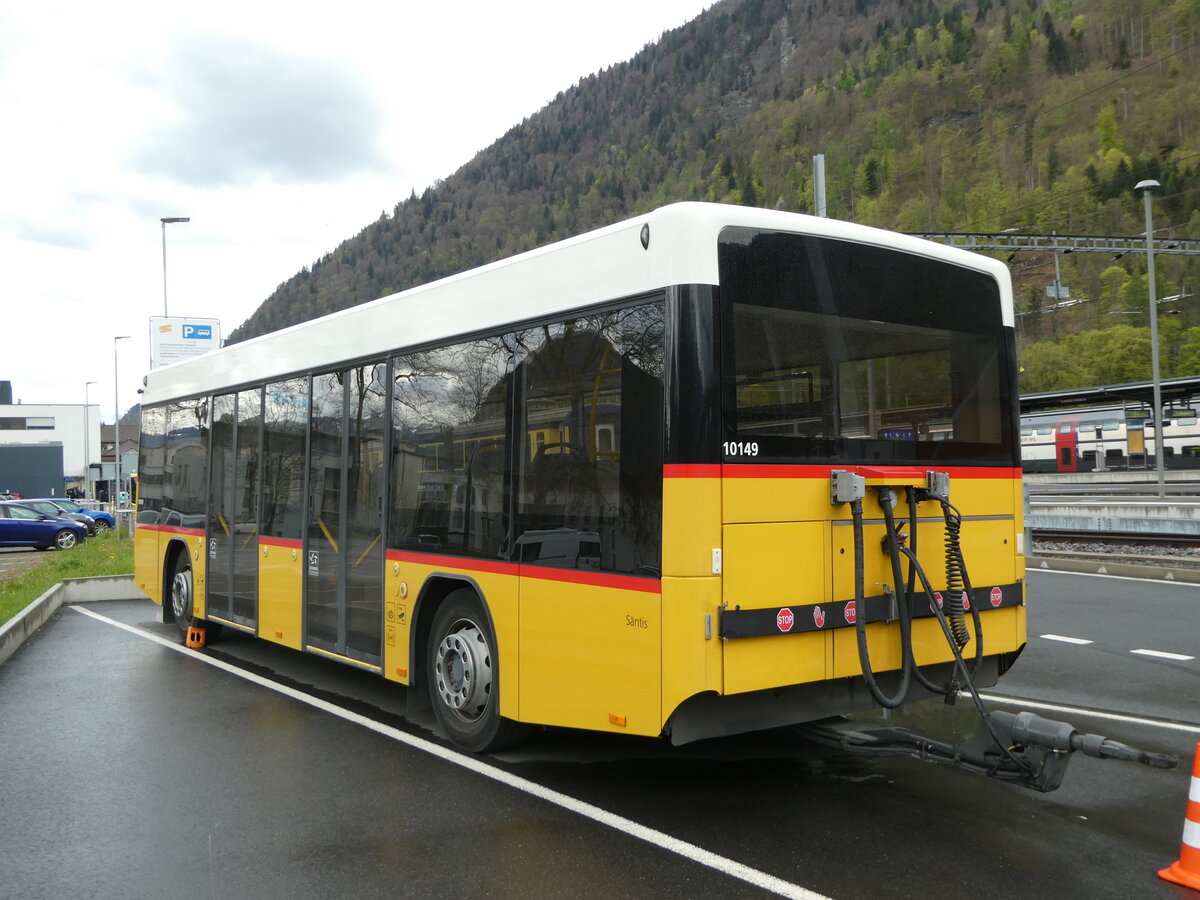 (249'169) - PostAuto Ostschweiz - SG 412'681/PID 10'149 - Hess Personenanh�nger am 28. April 2023 beim Bahnhof Interlaken Ost