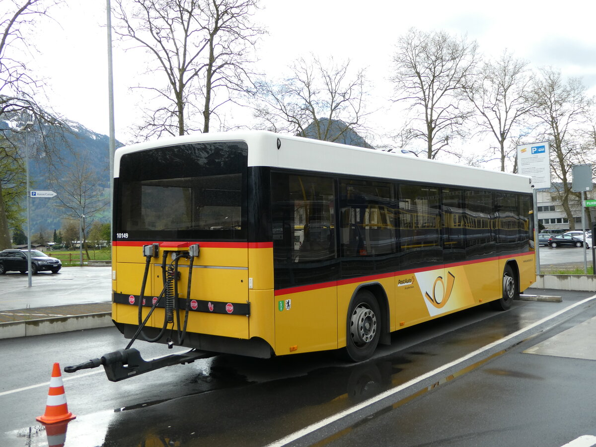 (249'170) - PostAuto Ostschweiz - SG 412'681/PID 10'149 - Hess Personenanh�nger am 28. April 2023 beim Bahnhof Interlaken Ost