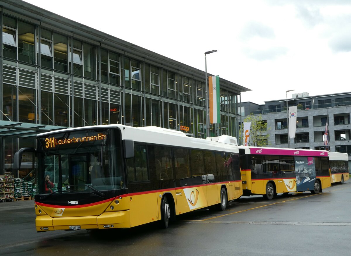 (249'177) - PostAuto Bern - BE 669'359/PID 10'147 - Hess (ex Nr. 6; ex Klopfstein, Laupen Nr. 6) am 28. April 2023 beim Bahnhof Interlaken Ost