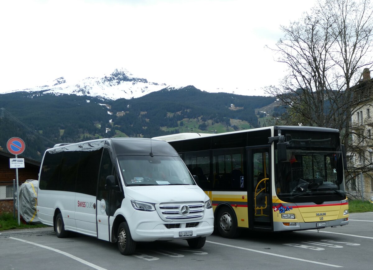 (249'224) - Keytours, Gen�ve - ZG 108'723 - Mercedes am 28. April 2023 beim Bahnhof Grindelwald