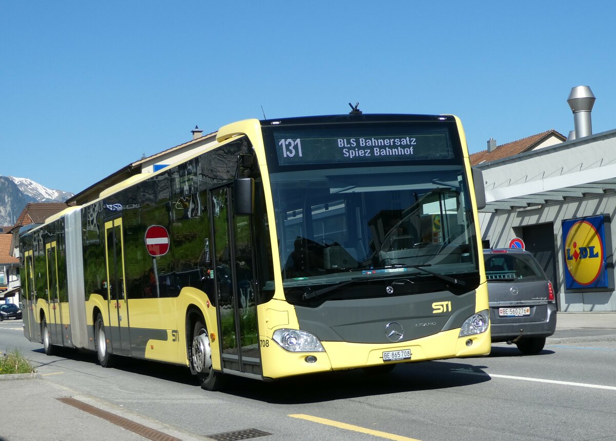 (249'471) - STI Thun - Nr. 708/BE 865'708 - Mercedes am 3. Mai 2023 in Spiez, L�tschbergplatz