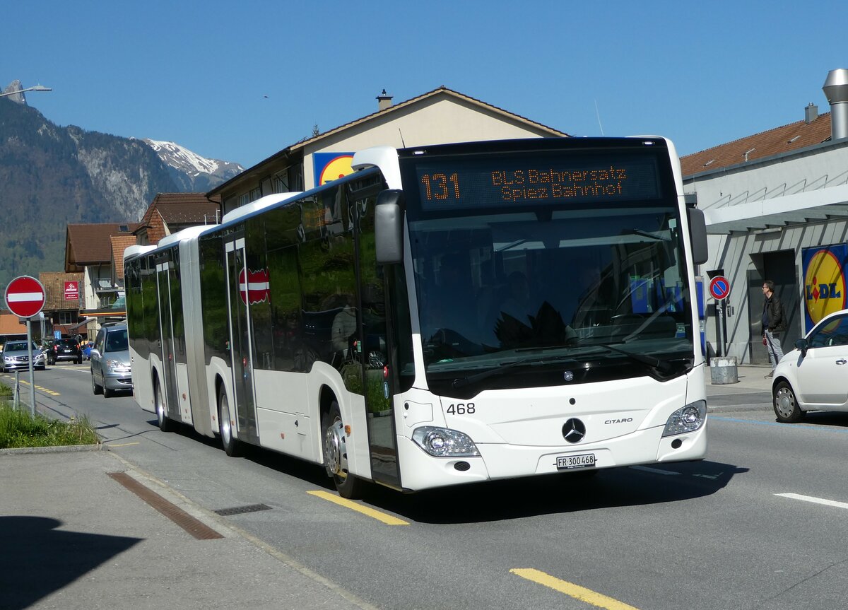 (249'476) - Intertours, Domdidier - Nr. 468/FR 300'468 - Mercedes (ex Nr. 201) am 3. Mai 2023 in Spiez, L�tschbergplatz
