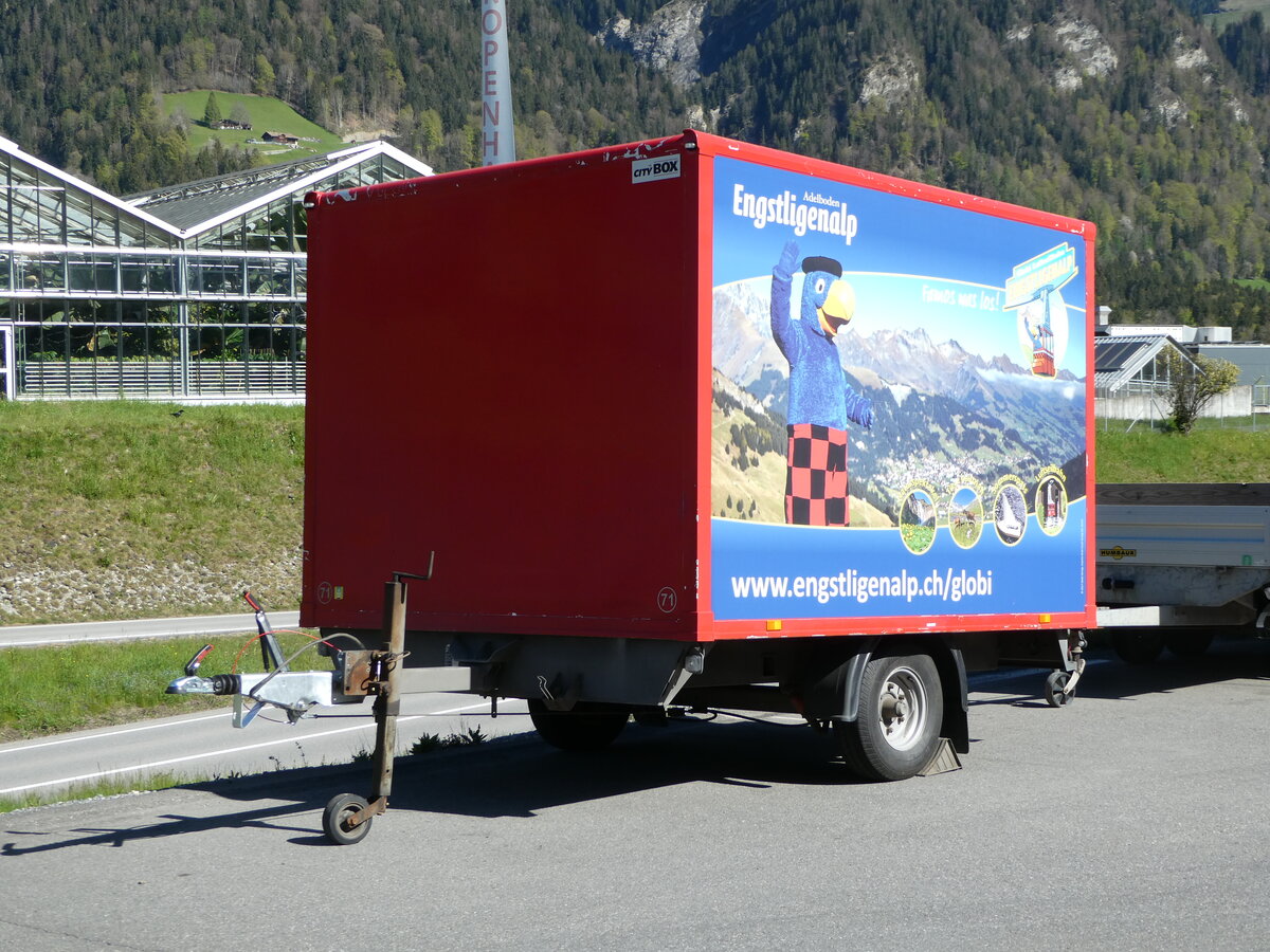 (249'534) - AFA Adelboden - Nr. 71/BE 681'633 - Niederhauser Gep�ckanh�nger am 4. Mai 2023 in Frutigen, Garage