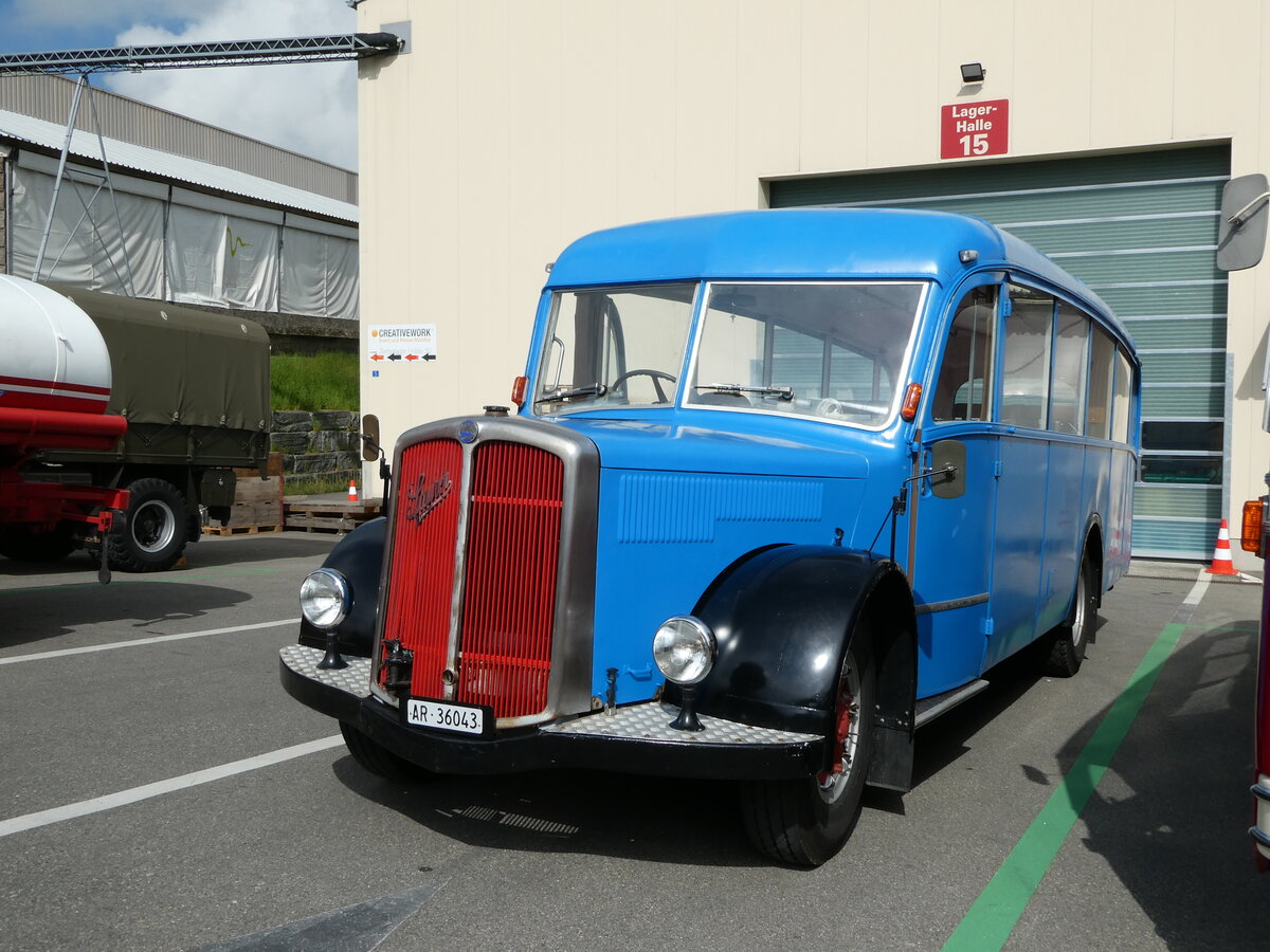 (249'727) - Wehrle, Trogen - AR 36'043 - Saurer/Saurer (ex Sulzer, Winterthur) am 6. Mai 2023 in Attikon, Wegm�ller
