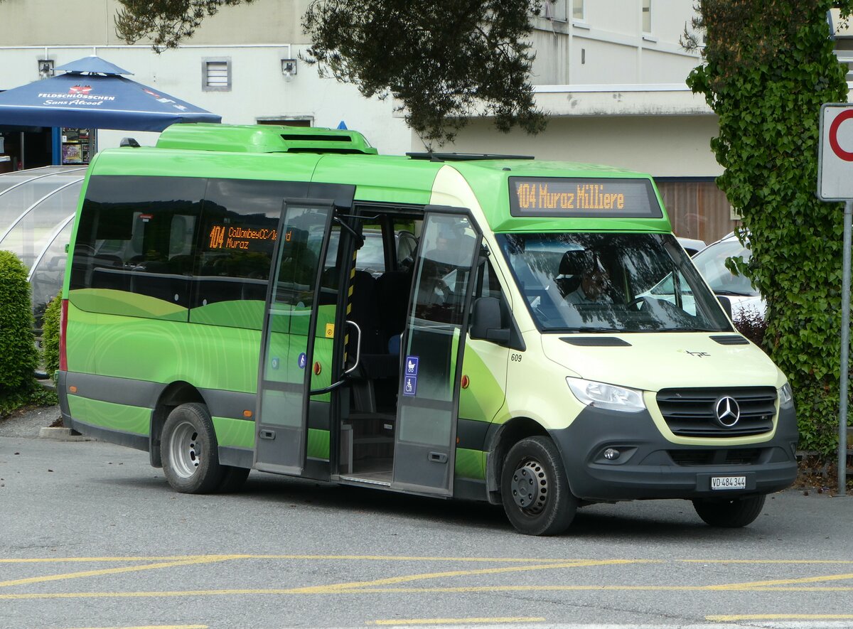 (249'983) - TPC Aigle - Nr. 609/VD 484'344 - Mercedes/ProBus am 13. Mai 2023 beim Bahnhof Monthey CFF