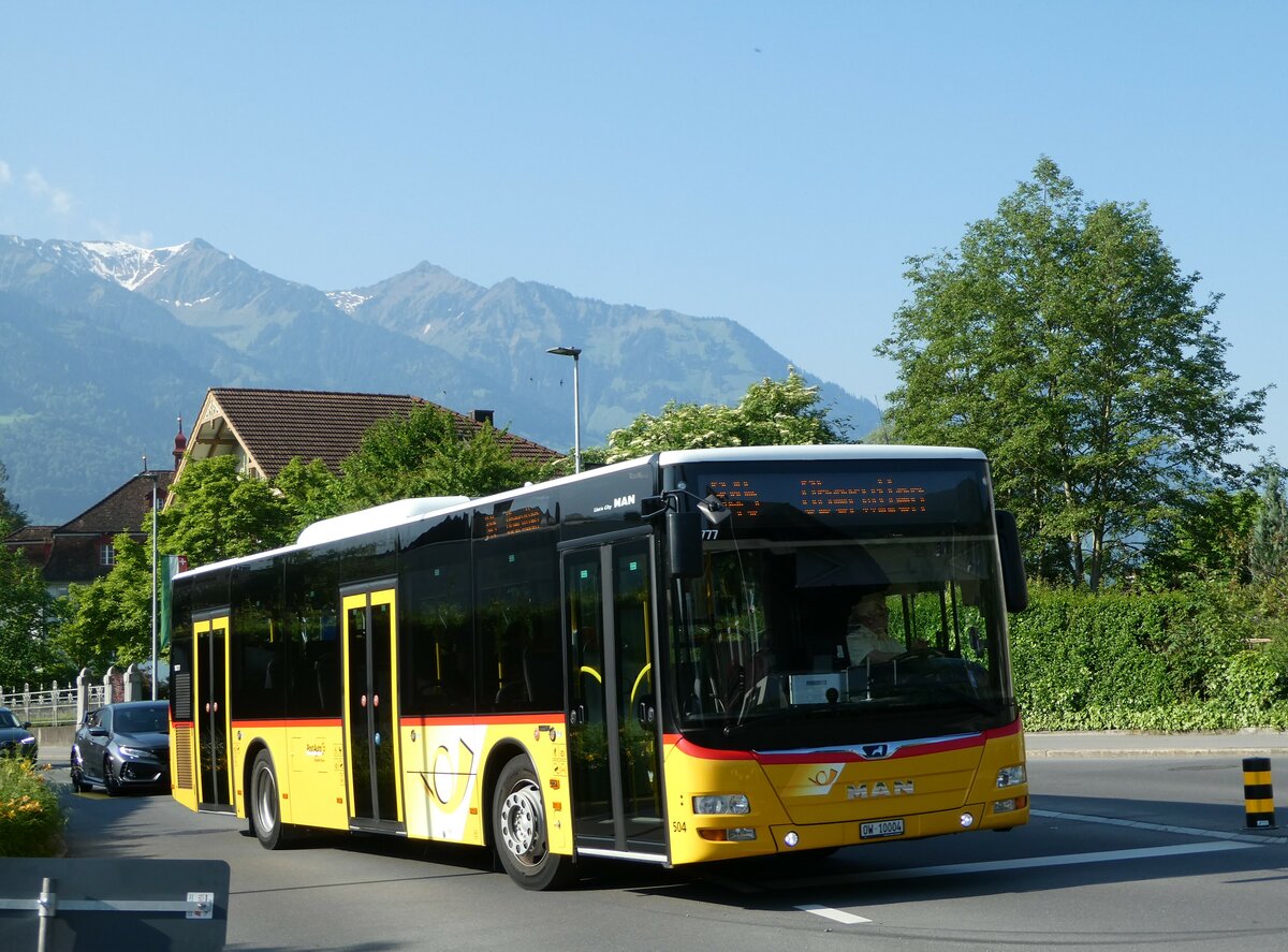 (250'482) - PostAuto Zentralschweiz - Nr. 504/OW 10'004/PID 10'777 - MAN (ex Nr. 10; ex Dillier, Sarnen Nr. 10) am 27. Mai 2023 in Sarnen, Br�nigstrasse
