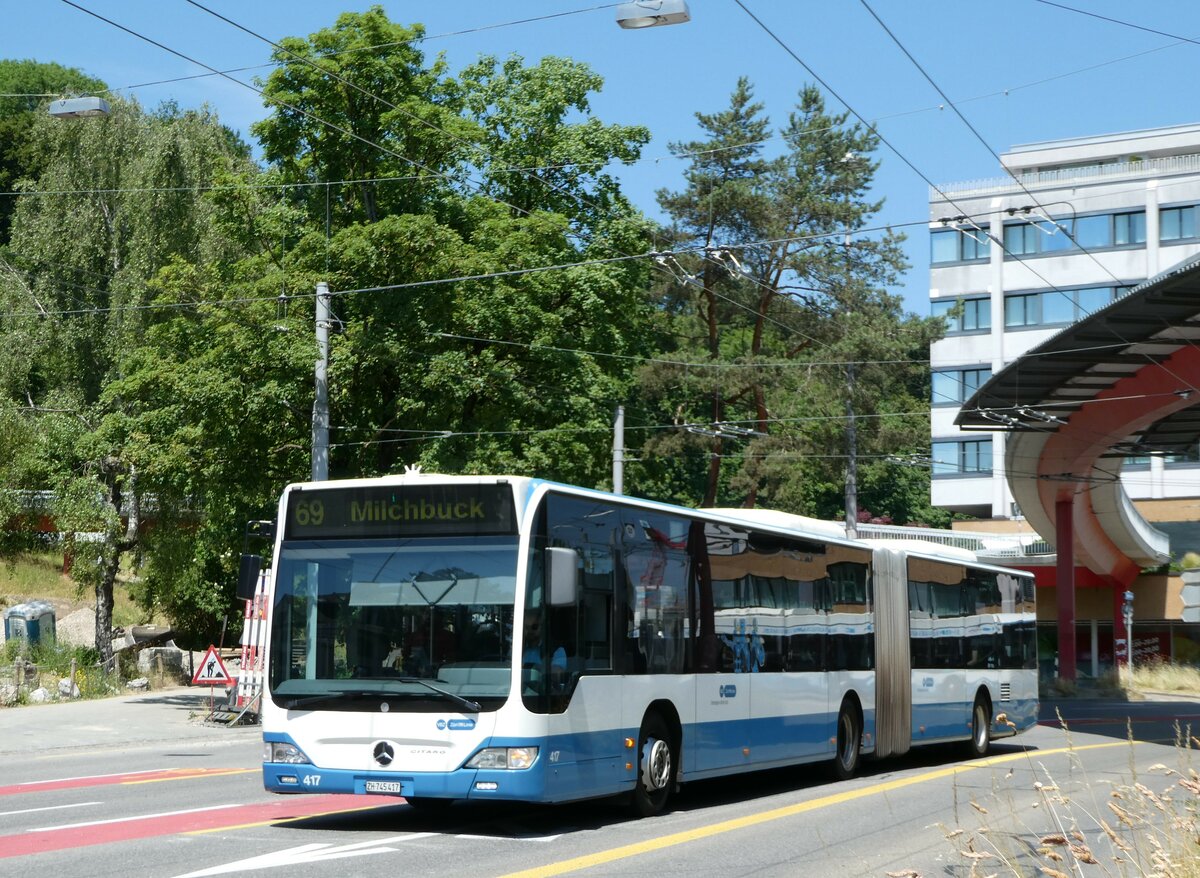 (251'464) - VBZ Z�rich - Nr. 417/ZH 745'417 - Mercedes am 13. Juni 2023 in Z�rich, Bucheggplatz
