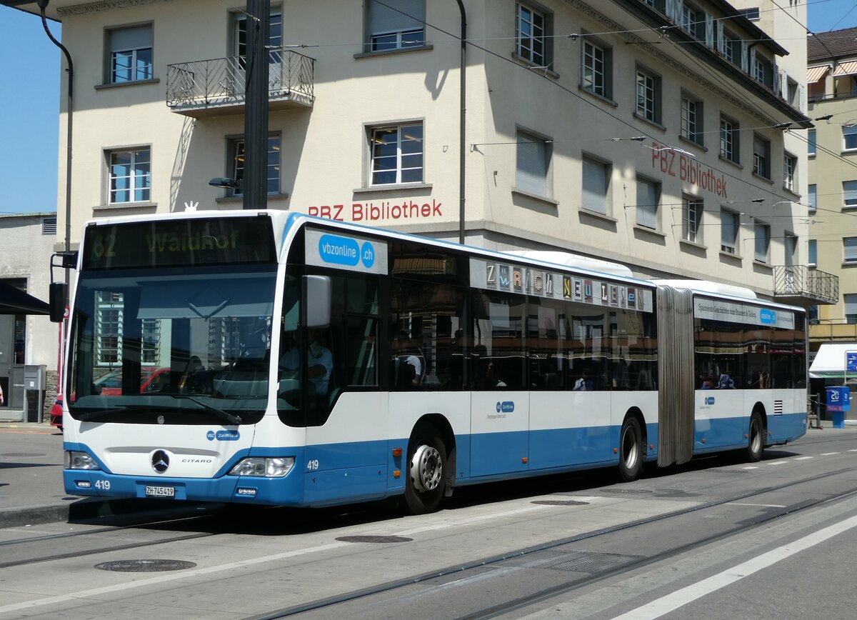 (251'479) - VBZ Z�rich - Nr. 419/ZH 745'419 - Mercedes am 13. Juni 2023 beim Bahnhof Z�rich Oerlikon