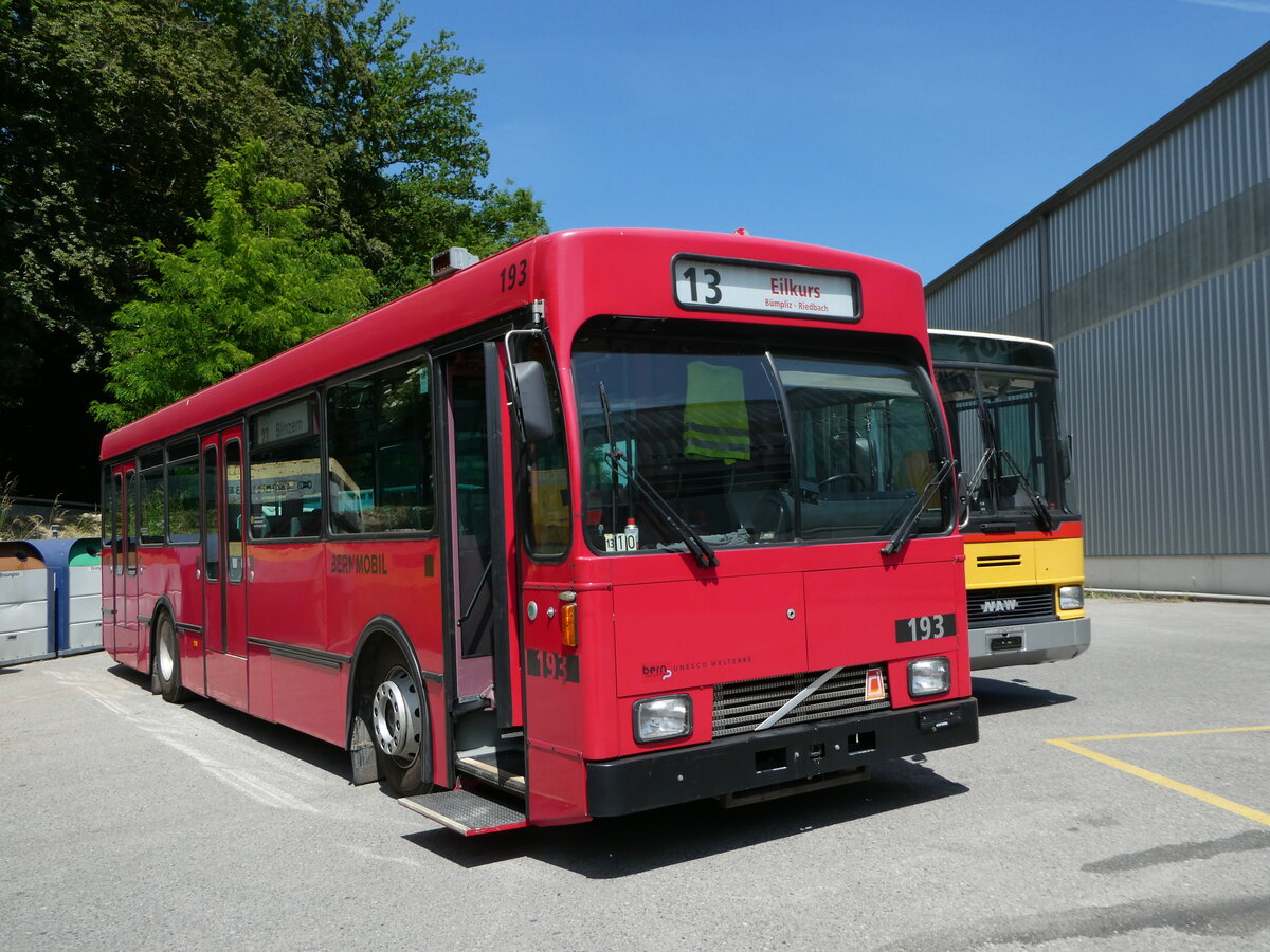 (251'767) - Bernmobil, Bern (SOB) - Nr. 193 - Volvo/Gangloff am 18. Juni 2023 in Burgdorf, �kihof Ziegelgut