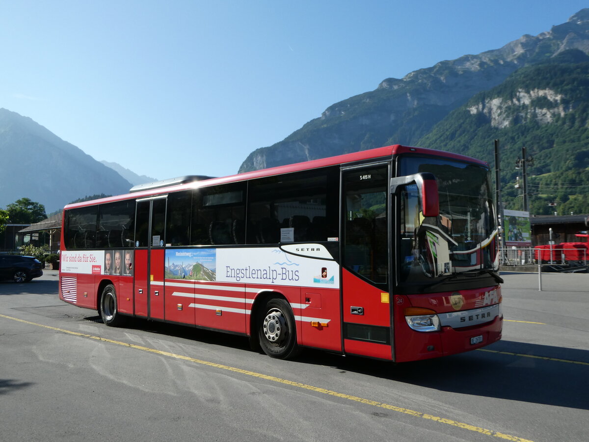(252'531) - AFA Adelboden - Nr. 24/BE 26'701/PID 10'040 - Setra am 9. Juli 2023 in Meiringen, Postautostation (Einsatz: PostAuto f�r Engstlenalp-Bus)
