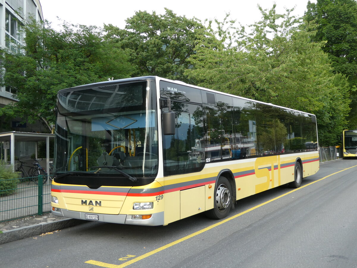 (252'587) - STI Thun - Nr. 129/BE 800'129 - MAN am 9. Juli 2023 bei der Schiffl�ndte Thun