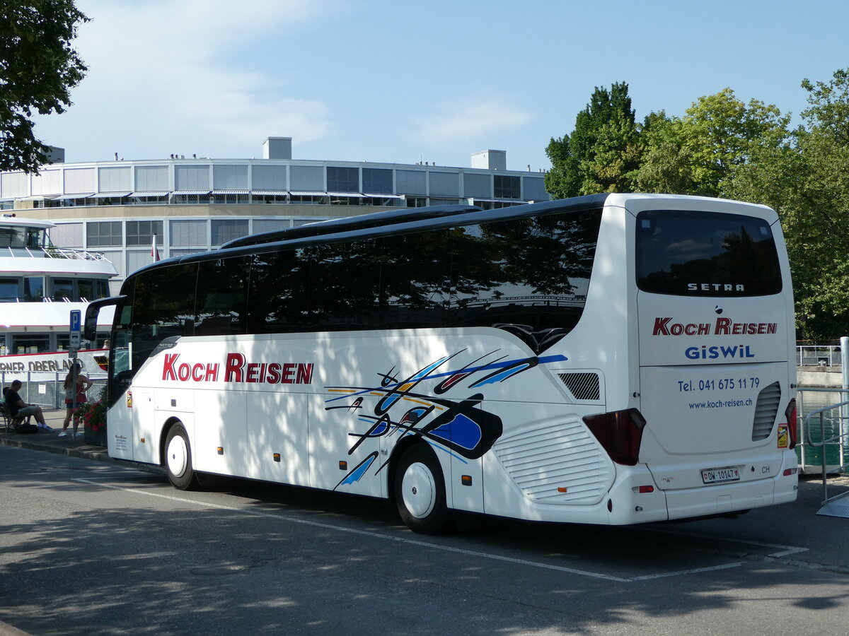 (252'643) - Koch, Giswil - OW 10'147 - Setra am 11. Juli 2023 bei der Schiffl�ndte Thun
