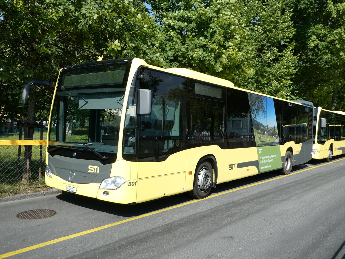 (252'645) - STI Thun - Nr. 501/BE 408'501 - Mercedes am 11. Juli 2023 bei der Schiffl�ndte Thun