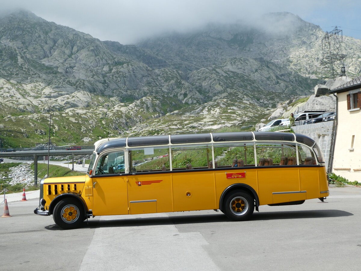 (252'891) - Barenco, Faido - TI 1393 - Saurer/R&J (ex Oldie-Reisen, Matzingen; ex M+79'506; ex P 23'139; ex P 2206) am 23. Juli 2023 in Gotthard, Passh�he