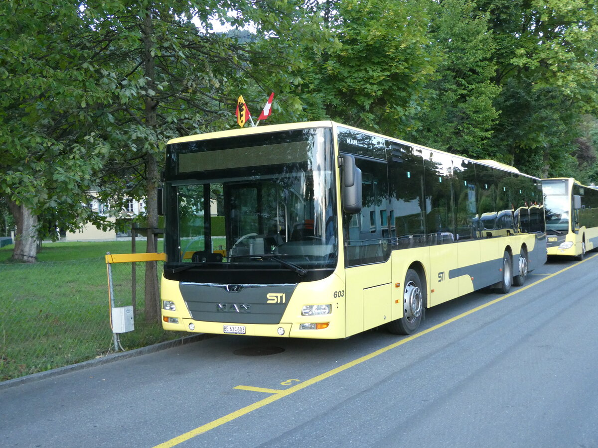(253'262) - STI Thun - Nr. 603/BE 634'603 - MAN am 31. Juli 2023 bei der Schiffl�ndte Thun