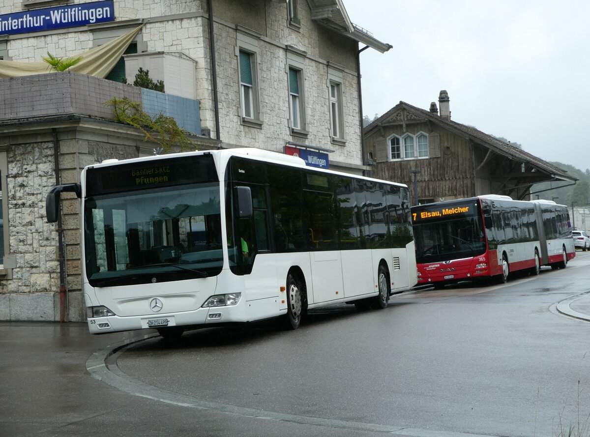 (253'466) - Welti-Furrer, Bassersdorf - Nr. 53/ZH 214'499 - Mercedes am 6. August 2023 beim Bahnhof Winterthur W�lflingen