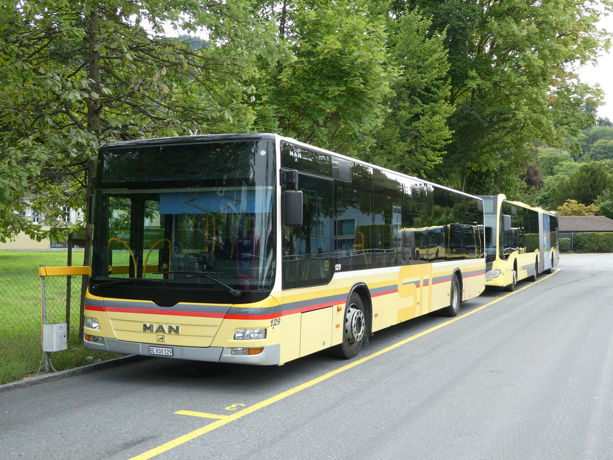 (253'529) - STI Thun - Nr. 129/BE 800'129 - MAN am 8. August 2023 bei der Schiffl�ndte Thun
