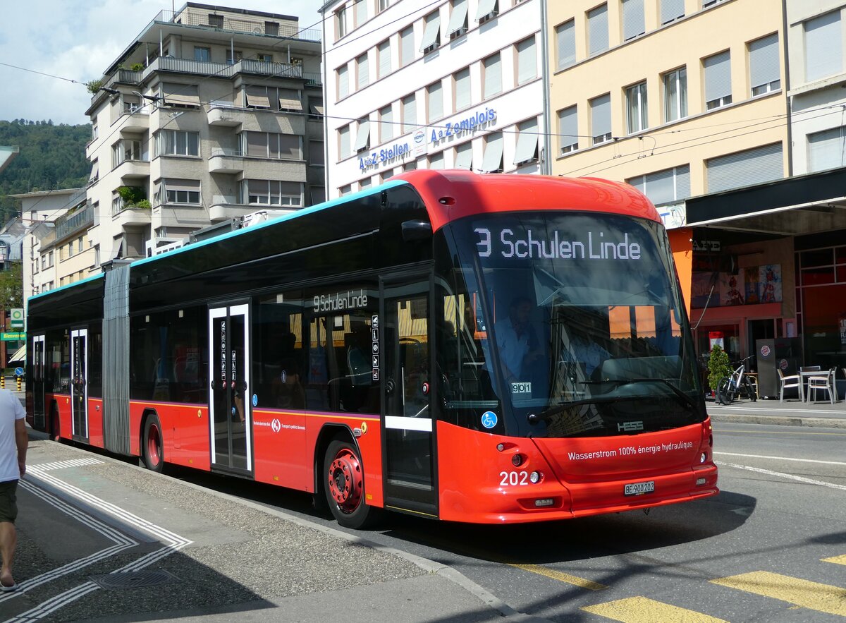 (253'708) - VB Biel - Nr. 202/BE 900'202 - Hess am 12. August 2023 beim Bahnhof Biel 