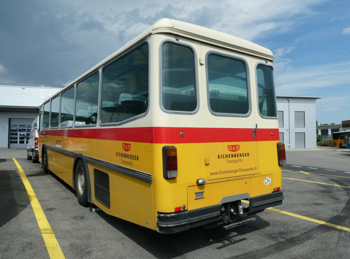 (253'790) - Eichenberger, B�singen - Saurer/R&J (ex Schlapp, Cottens; ex Ruklic, Schaffhausen; ex Heim, Flums PID 2717; ex Frigg, Zernez; ex P 24'279) am 13. August 2023 in Kerzers, Interbus