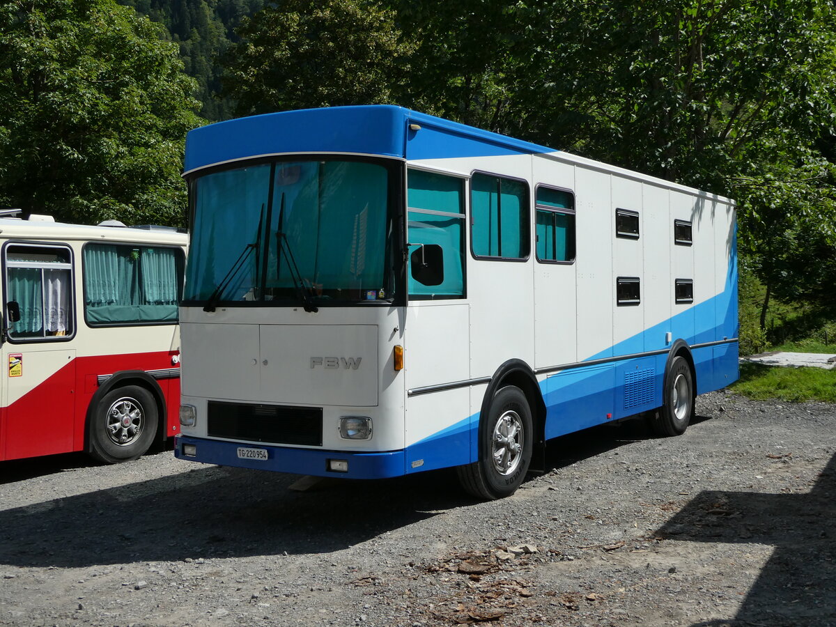 (253'942) - Wegm�ller, Elgg - TG 220'954 - FBW/FHS (ex Migros, Bern Nr. 2) am 19. August 2023 in Hoch-Ybrig, Talstation Weglosen