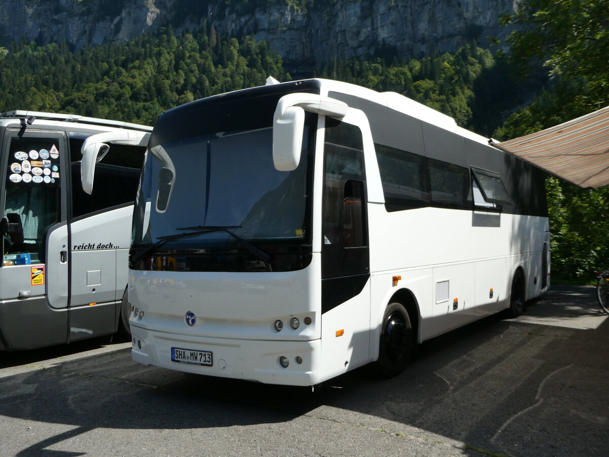 (253'954) - Aus Deutschland: Walter, �brigshausen - SHA-MW 713 - Temsa am 19. August 2023 in Hoch-Ybrig, Talstation Weglosen