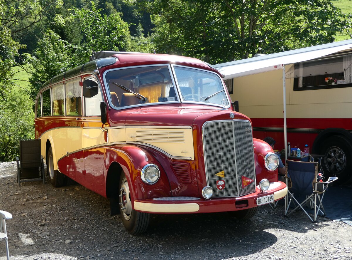 (253'992) - W�thrich, Ursenbach - BE 10'185 - Mercedes/R&J (ex Gunzinger, Welschenrohr) am 19. August 2023 in Hoch-Ybrig, Talstation Weglosen