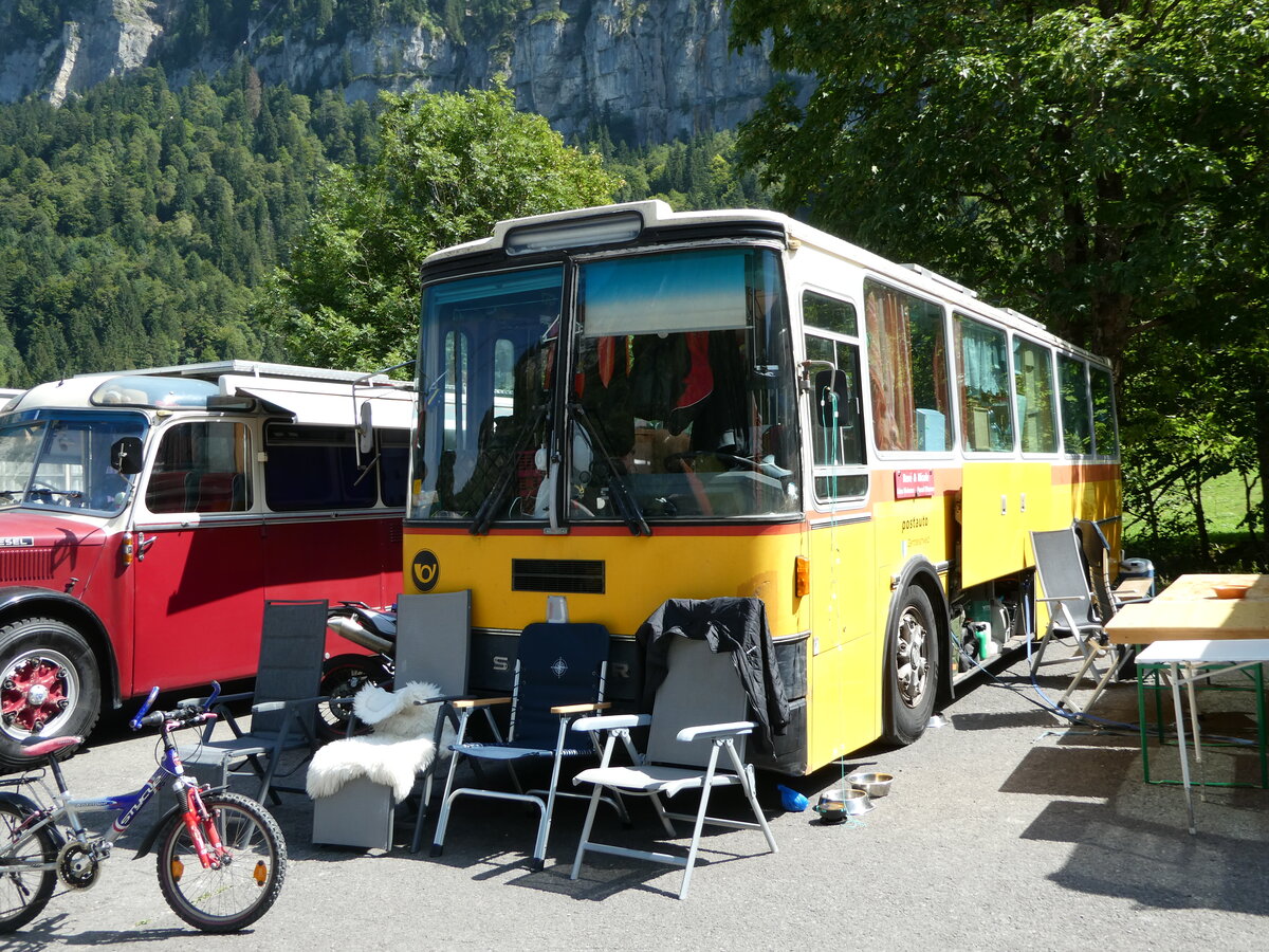 (254'002) - Sch�r, Ettenhausen - TG 175'032 - Saurer/R&J (ex Zimmermann, Kerns; ex Amstein, Willisau) am 19. August 2023 in Hoch-Ybrig, Talstation Weglosen