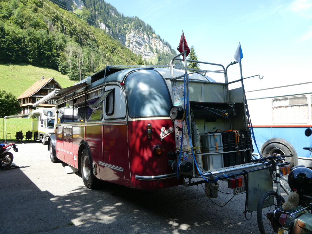 (254'004) - Morger, Horgenberg - ZH 73'310 - Saurer/T�scher (ex P 23'167; ex Casper, Lenzerheide) am 19. August 2023 in Hoch-Ybrig, Talstation Weglosen