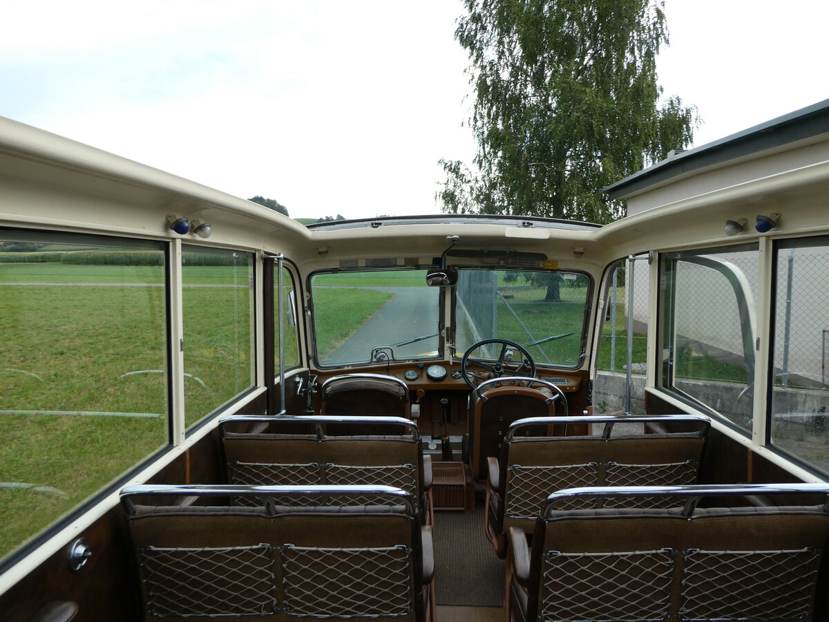 (254'181) - Museum f�r Kommunikation, Bern - BE 384'448 - Berna/Hess (ex P 22'026; ex P 1655) am 25. August 2023 in Mamishaus, Depot MfK (Innenaufnahme)