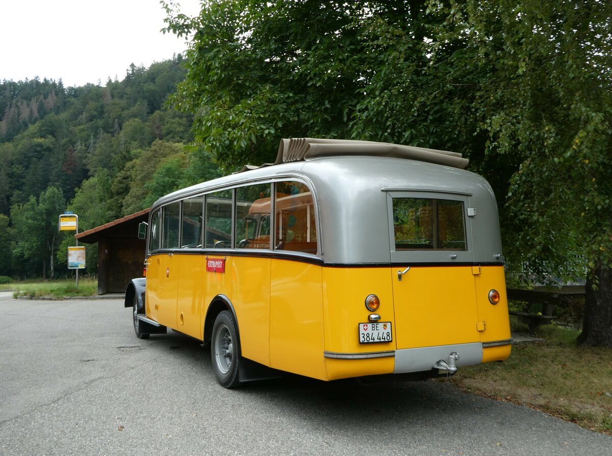 (254'187) - Museum f�r Kommunikation, Bern - BE 384'448 - Berna/Hess (ex P 22'026; ex P 1655) am 25. August 2023 in Wislisau, Wirtschaft