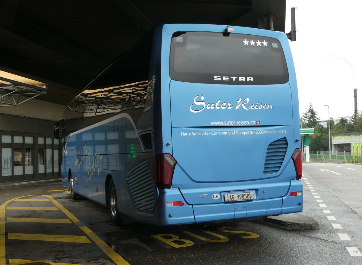 (254'288) - Suter, W�renlingen - AG 99'858 - Setra am 29. August 2023 in Pratteln, Rastst�tte