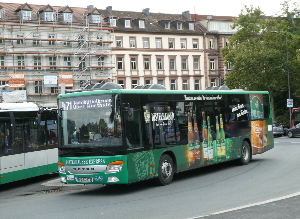(254'324) - Ditterich, Helmstadt - W�-E 2875 - Setra am 29. August 2023 beim Bahnhof W�rzburg 