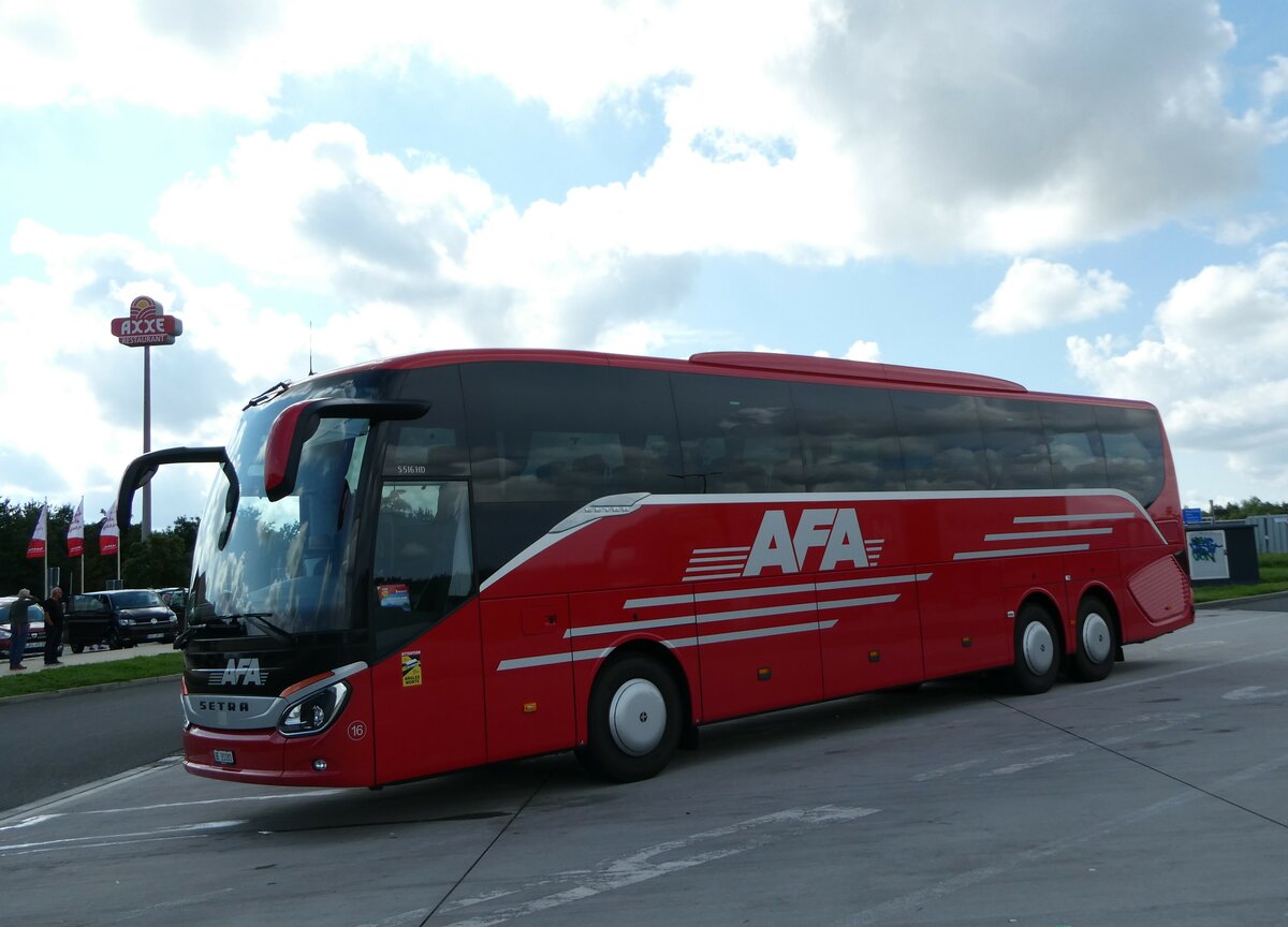 (254'374) - Aus der Schweiz: AFA Adelboden - Nr. 16/BE 21'181 - Setra am 30. August 2023 in Teuchern, Rastst�tte Osterfeld