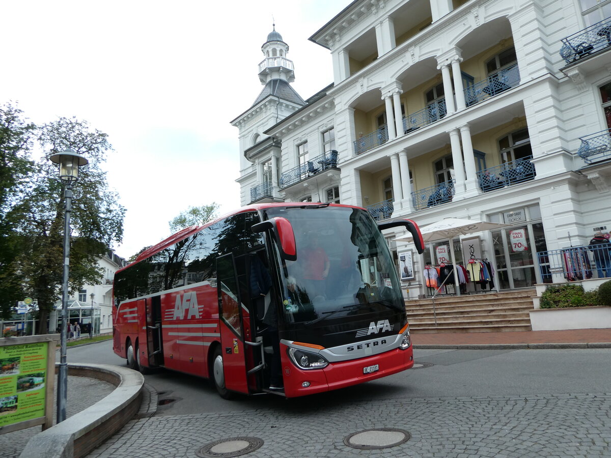 (254'458) - Aus der Schweiz: AFA Adelboden - Nr. 16/BE 21'181 - Setra am 31. August 2023 in Heringsdorf, Seebr�cke
