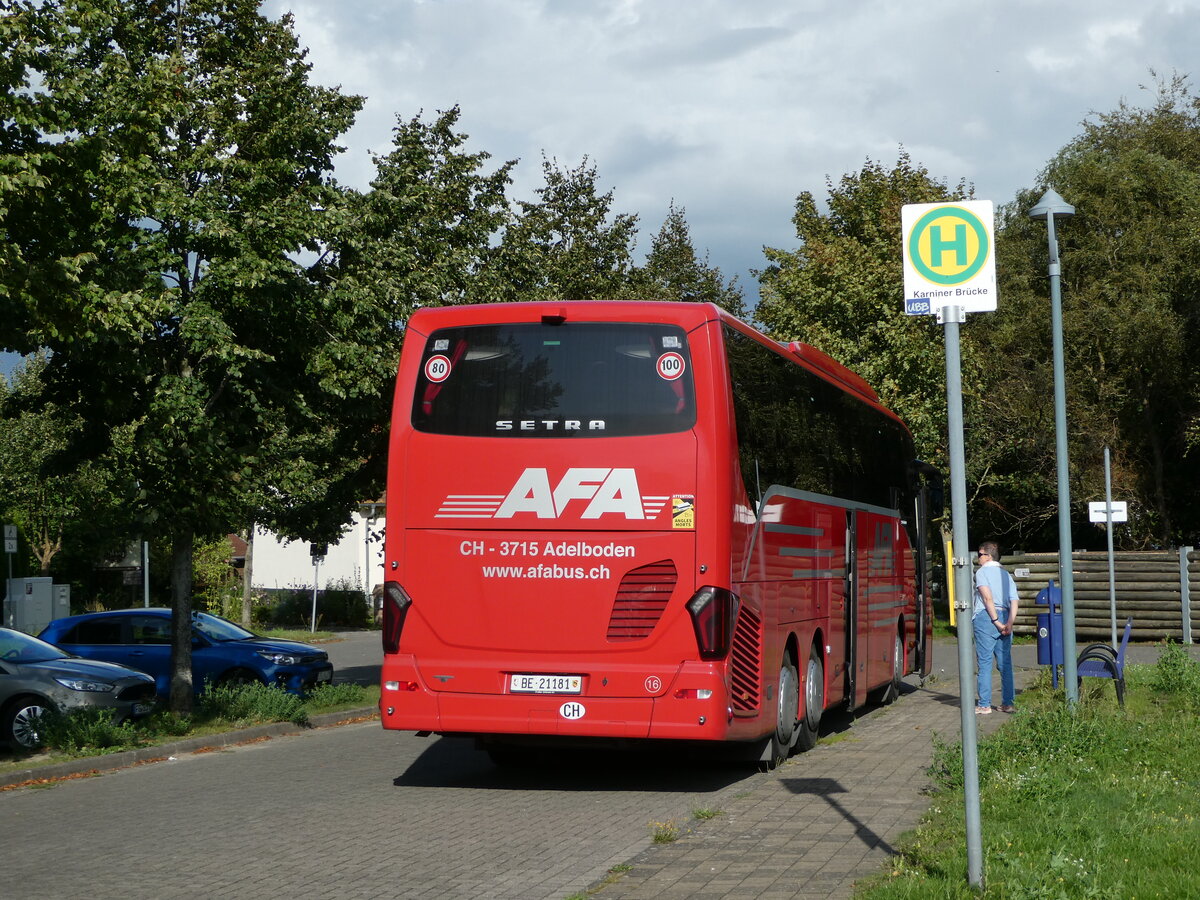 (254'493) - Aus der Schweiz: AFA Adelboden - Nr. 16/BE 21'181 - Setra am 31. August 2023 in Karnin, Karniner Br�cke 