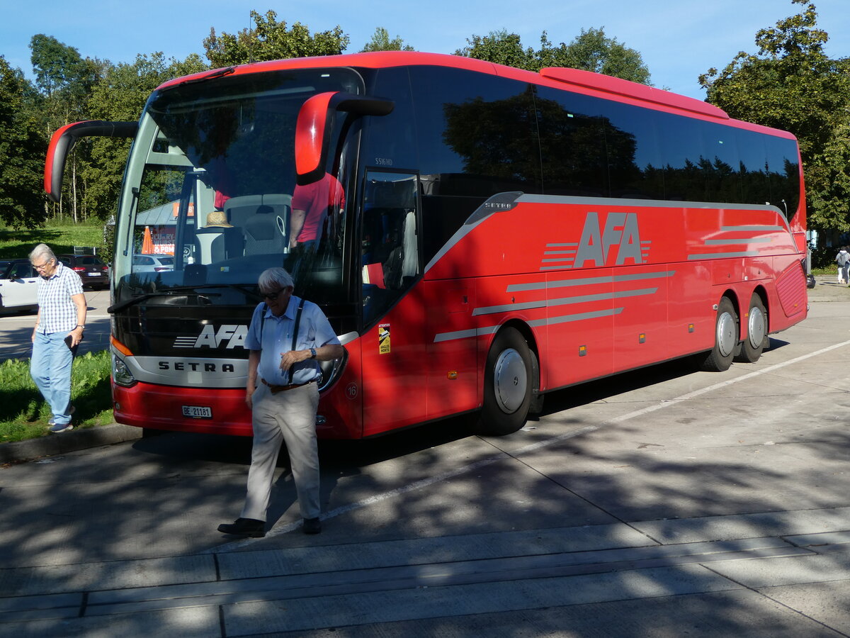 (254'754) - Aus der Schweiz: AFA Adelboden - Nr. 16/BE 21'181 - Setra am 4. September 2023 in Ellwangen, Rastst�tte Ellwanger Berge