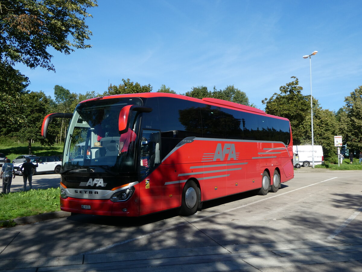 (254'755) - Aus der Schweiz: AFA Adelboden - Nr. 16/BE 21'181 - Setra am 4. September 2023 in Ellwangen, Rastst�tte Ellwanger Berge