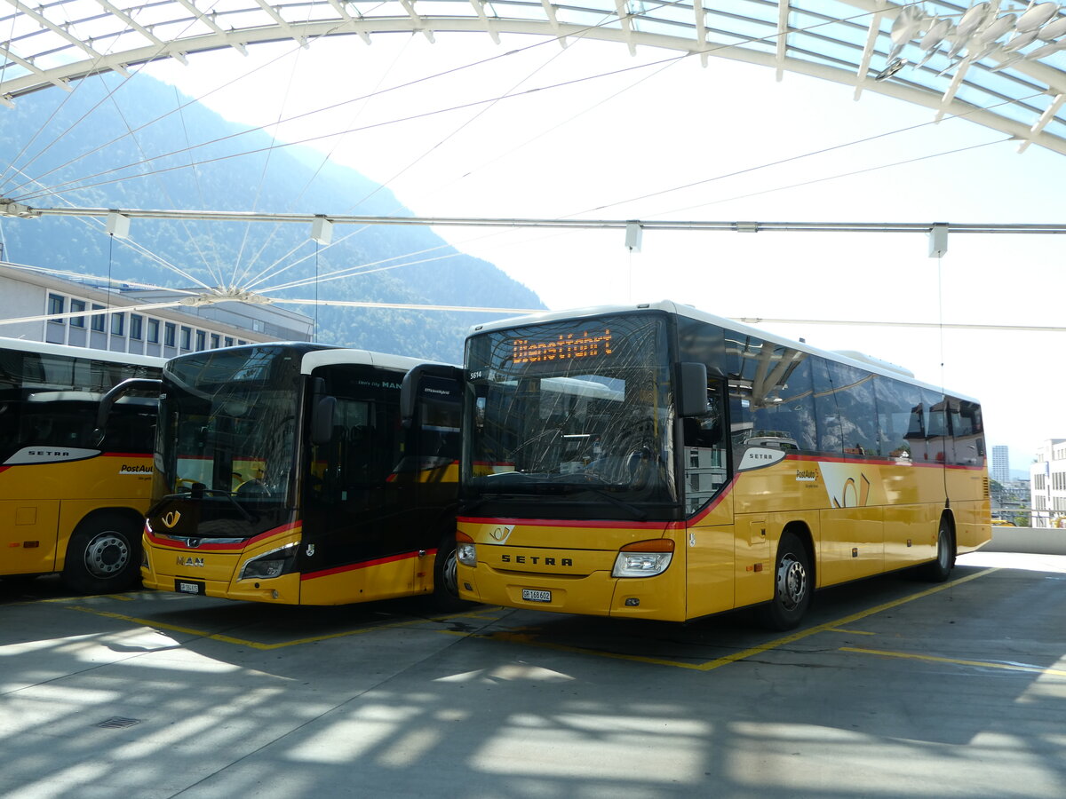 (254'924) - PostAuto Graub�nden - GR 168'602/PID 5614 - Setra am 8. September 2023 in Chur, Postautostation